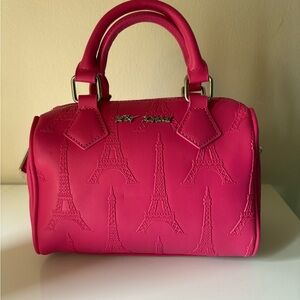Betsey Johnson Pink Eiffel Tower Embossed Handbag